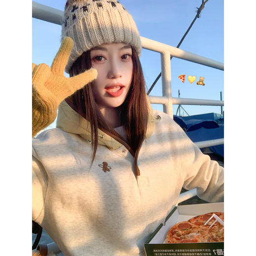 【189元任选2件】现货！黄色连帽拼接灰色卫衣 商品图2