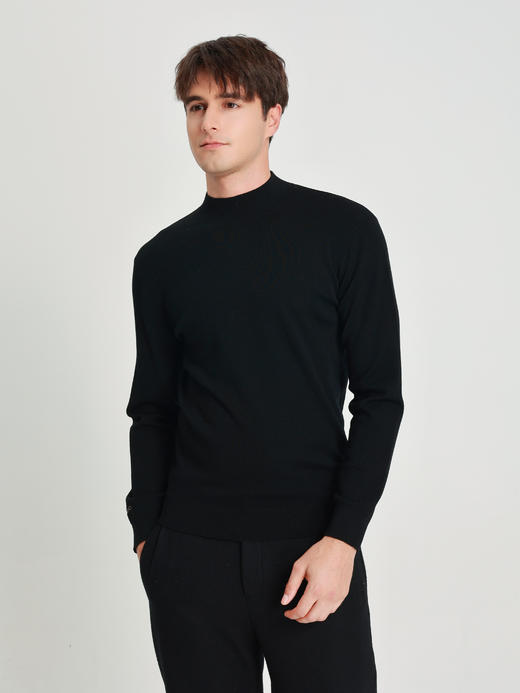 callisto咖色羊毛混纺中领毛衣 商品图13