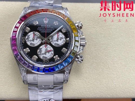 劳力士宇宙计型迪通拿计时系列 EWE迪通拿彩虹糖豆圈 白金彩虹迪 男士腕表 商品图0
