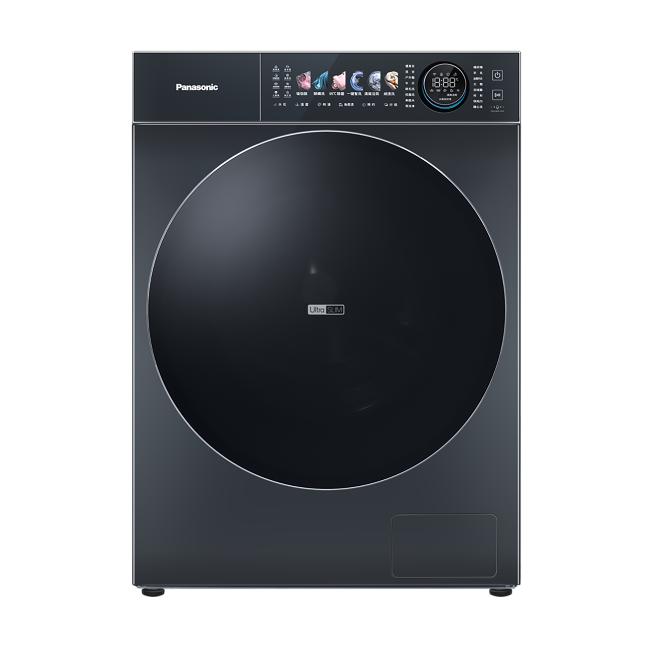 松下 洗衣机 XQG100-S26J 10KG 滚筒 变频 一级能效 嵌入式 545MM大筒径 钛晶灰