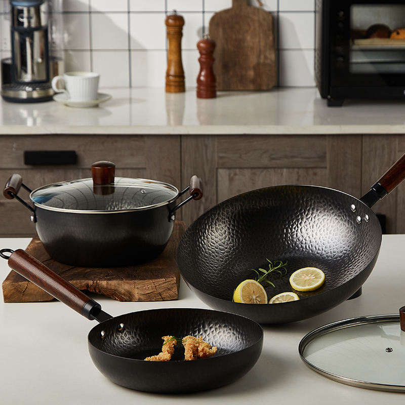 Recall系列锻纹精铁锅三件套