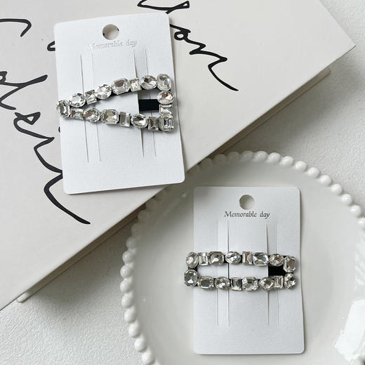 韩系超闪重工方钻BB夹精致碎发侧边夹-纪念日百货门店同款165543450 商品图0