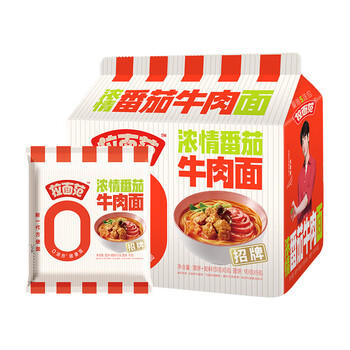 今麦郎 非油炸方便面 拉面范浓情番茄牛肉风味面速食 五连包 /粮油调味 /方便食品 /方便面 商品图4