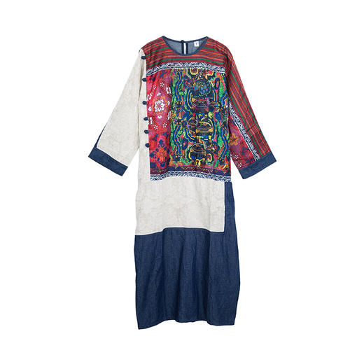 【经典款】云南映象系列——岛屿天堂牛仔印花长袍裙 | 现货加急发 商品图4