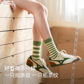 靴下物新款果汁撞色条纹袜子女夏季薄款棉质吸湿透气运动中筒袜子