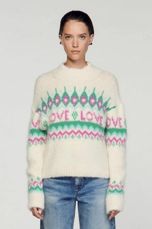 LNNNS 高级设计感法式休闲奶白色针织毛衣 21427 商品图0