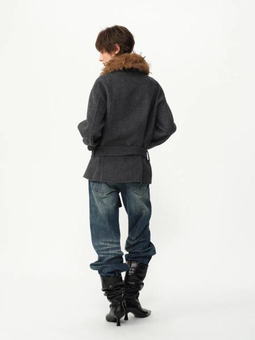 Evistub girls/E-5DCK1415/复古竹节猫须做旧牛仔裤 商品图4