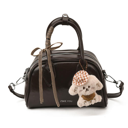 【YW】无忧购高级感油蜡皮小包包女百搭斜挎包百搭手提保龄球包（截单后5-7天发货） 商品图8