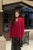 SIA SAYLOR 红色优雅挂脖飘带V领休闲毛衣 21421 商品缩略图0