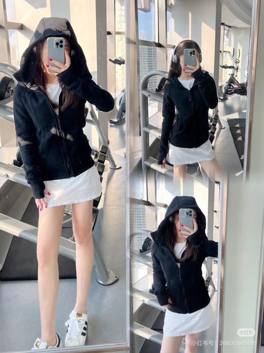 露露Scuba 女士拉链加绒连帽衫 商品图0