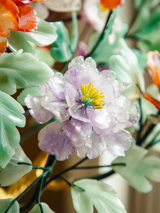 【已售】独角鹿西洋古董20世纪中国出品传统宝相花纹景泰蓝盆装饰「玉堂富贵」主题珍宝像生盆景一对 商品图3