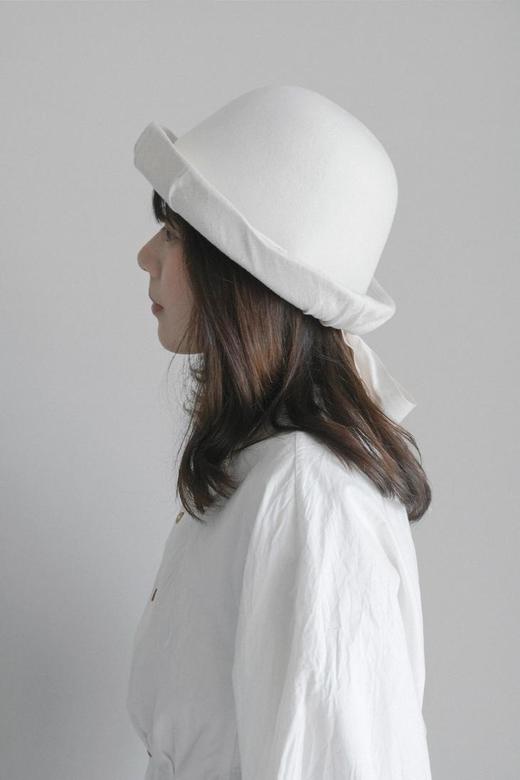 Kreuzzz 25AW 奶白色/黑色羊毛毡Kabu古典钟型帽 商品图2