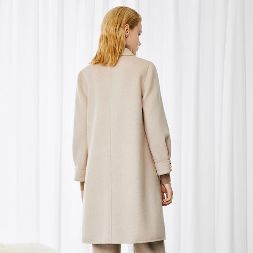 EITIE爱特爱气质翻领落肩垂坠毛呢大衣外套冬新款8014732 商品图4