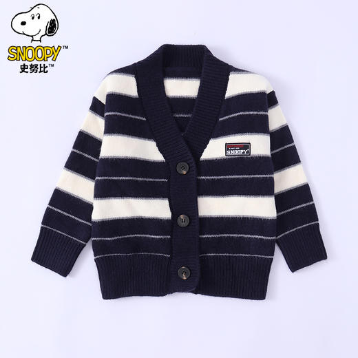 {史努比}儿童新款毛衣外套开杉条纹亲子装校服神奇内搭可外穿90-170 商品图6