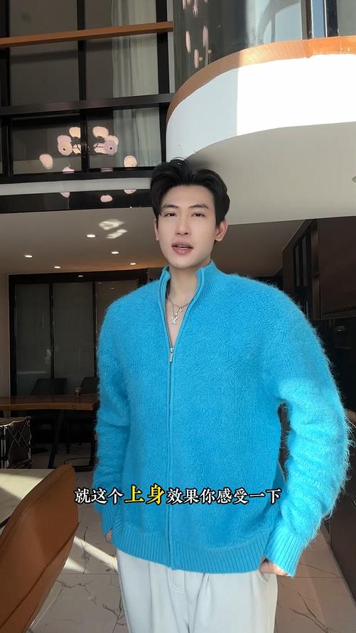 271SDSA秋冬新款痞帅男装潮牌短款绒面拉链立领针织衫百搭开衫毛衣 商品图0
