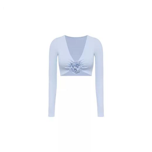 跃牌【菲芬之想】系列秋冬新款时尚运动瑜伽长袖紧身透气立体花专业健身衣女背心7704 商品图4