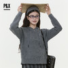 P&X设计师女装2025冬季半拉链连帽宽松短款毛衣825418175 灰色 商品缩略图0