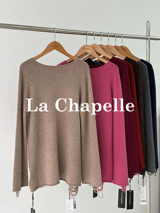 专柜实拍【镂空钩边+兔毛/绵羊毛】拉夏贝尔/La Chapelle高品质毛衣~舒适亲肤不扎！设计感时髦圆领针织毛衣 商品图2
