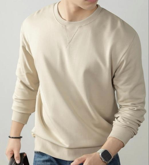 【罗蒙男士绵羊毛奥利绒圆领卫衣PY41】纯色简约派  轻暖舒适 蓬松手感 商品图0