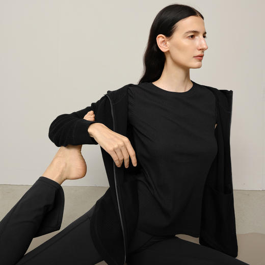 【ZJ】【商场同款】麦檬休闲质感绵羊毛瑜伽连帽外套5FA114261U 商品图3