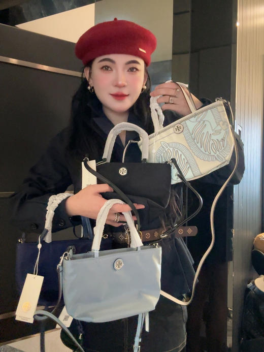 TO&RY BUR&CH迷你尼龙手提斜跨包织物托特包（预订1-3天左右发） 商品图2