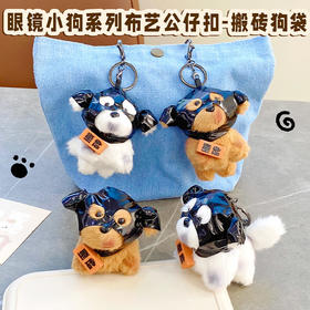 眼镜小狗搬砖狗袋毛绒匙扣-纪念日百货门店同款167543189
