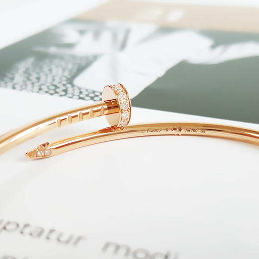 【全新】Cartier卡地亚 Juste un Clou系列B6065816 18K玫瑰金首尾钻细版钉子手镯16号中性款301025TH56 商品图5