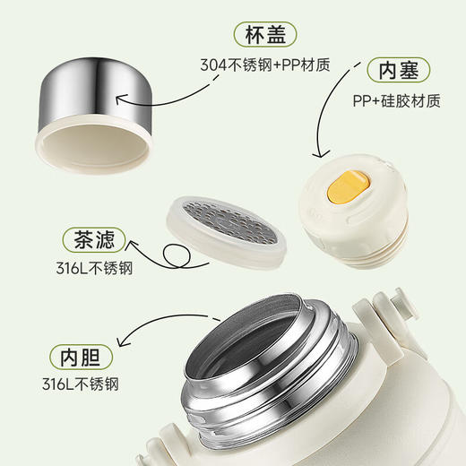 九阳保温杯316L不锈钢大容量保温学生水杯户外旅行壶车载暖水壶 商品图10