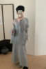 LNNNS 优雅灰调羊毛混纺慵懒风针织连衣裙+开衫套装 21402 商品缩略图0