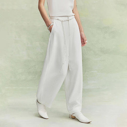 【林栖设计小店】（现货）醋纤镰刀裤子复古百搭气质宽松显瘦2026早春新款阔腿裤女1961109 商品图0