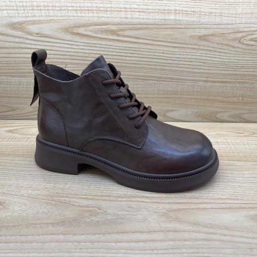 豪行2024年秋季新品时尚休闲英伦真皮女单马丁靴24451106 商品图0