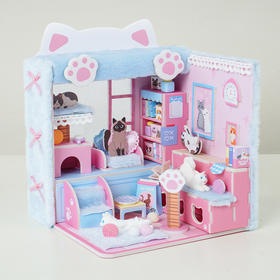 DIY手作毛绒小屋猫咪趣玩屋玩具-纪念日百货门店同款167193684