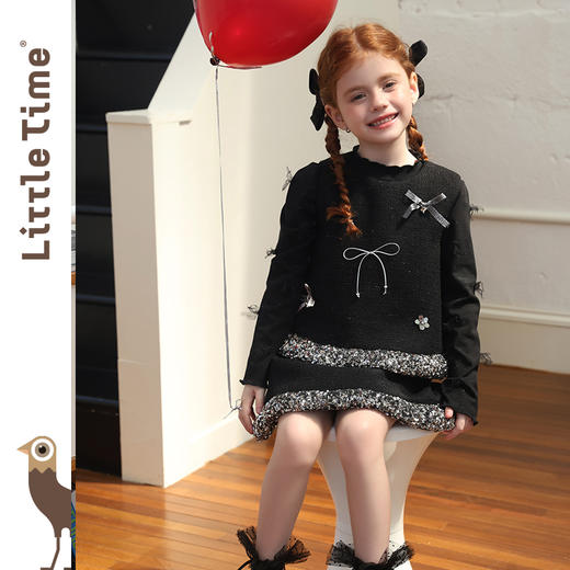littletime女童套装2025秋冬新款儿童韩版卡通针织衫女宝两件套 商品图3