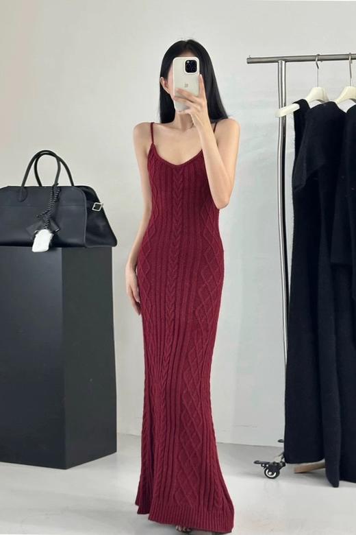 ELLA JADE 轻熟气质风修身显瘦针织长款吊带连衣裙 21426 商品图0