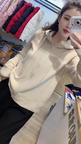 【推荐老客买 自留显瘦显瘦】水淼2025冬爆款梭织帽夹棉帽德绒开衫1439