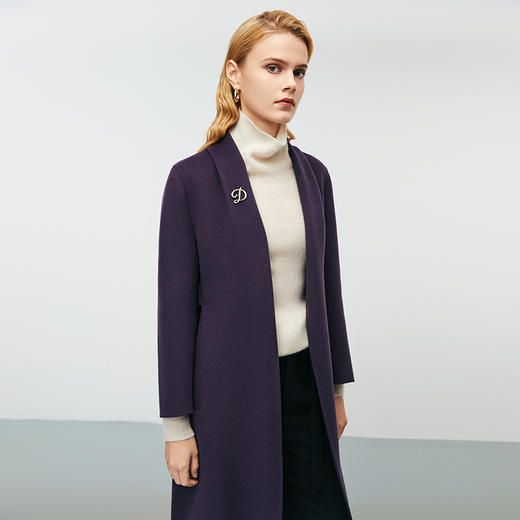 EITIE爱特爱冬季新款修身显瘦通勤高级时尚毛呢大衣8014711 商品图9