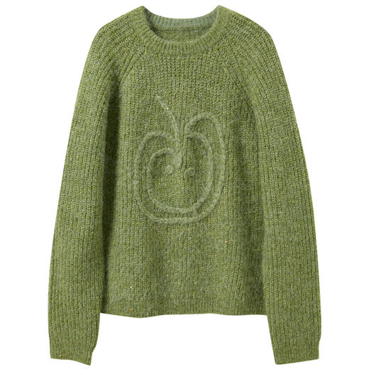 【社群秒杀】三彩2025冬季新款针织衫圆领插肩袖毛衫宽松套头衫上衣复古M 商品图4