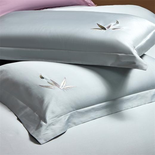 【维科家纺】  天雪长绒棉A类抑菌四件套-竹影清风（清水蓝） 商品图3