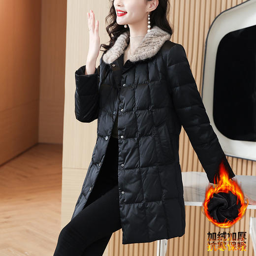 AHM xwf8561中长款过膝加厚棉服毛领显瘦洋气外套 商品图0