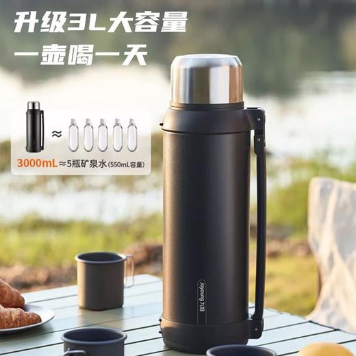 九阳旅行壶家用大容量保温壶不锈钢保温杯户外车载水壶便携热水瓶 商品图2