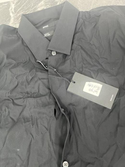 瑕疵HUGO BOSS/胡戈波士 男士黑标易熨烫纯色商务休闲正装长袖衬衫 商品图2