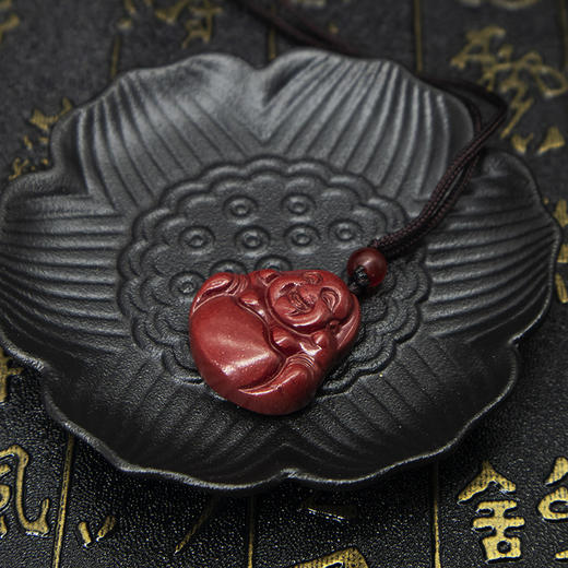 朱砂弥勒佛吊坠项链 商品图4