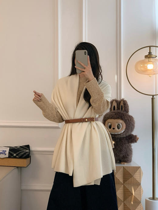 1111-5 出口单 百分百纯羊绒 大篇幅 围巾 披肩 商品图12