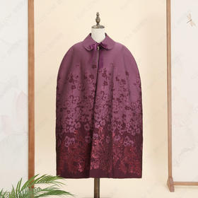 高品质寿服女棉披风“花紫玲珑”百年非遗工艺寿衣