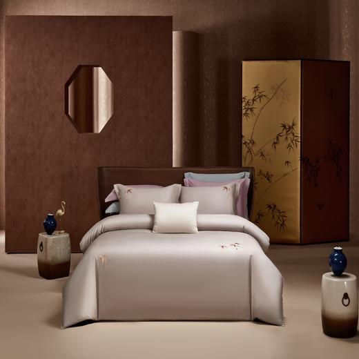 【维科家纺】 天雪长绒棉A类抑菌四件套-竹影清风（月光灰） 商品图2