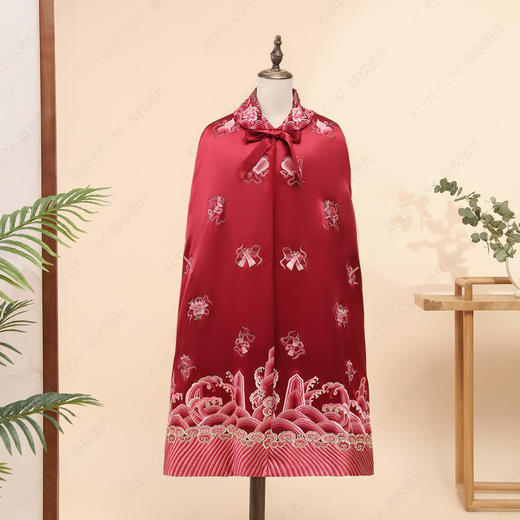 高品质寿服女棉披风“花灯初上”百年非遗工艺寿衣 商品图0