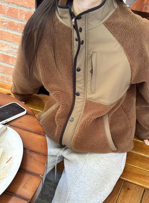 LP外贸订单抓绒男女同款摇粒绒拼接立领保暖夹克外套 商品图8