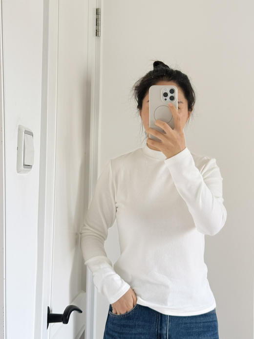 25秋冬高智极简--半高领高弹磨毛打底衫【包邮+三天无理由退换】 商品图12