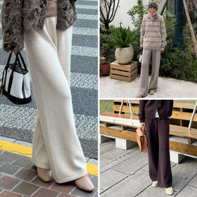 2511215   羊绒 针织裤子 气质休闲裤