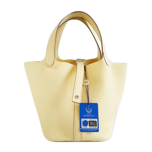 【闲置未使用】Hermes爱马仕Picotin系列H056289CKI8米尔顿黄银扣菜篮子18手提包女士041125TJ15 商品图0